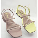 Sandália Feminina Rasteirinha Tira Brilho Gliter Com Traseira