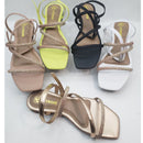 Sandália Feminina Rasteirinha Tira Brilho Gliter Com Traseira