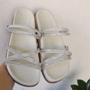 Sandália Papete Feminina Strass Sandália Strass Birken Com Brilho Super Confortável Papete Glamour