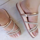 Sandália Papete Feminina Strass Sandália Strass Birken Com Brilho Super Confortável Papete Glamour