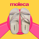 Sandália Papete Moleca Feminina Brilho Glitter Ultraconfort Chinelo Slide Rasteirinha Strass Luxo Confortável EVA