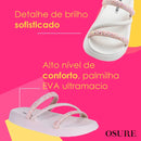 Sandália Papete Moleca Feminina Brilho Glitter Ultraconfort Chinelo Slide Rasteirinha Strass Luxo Confortável EVA