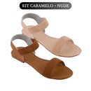 Sandália Feminina Rasteirinha Rasteira Feminina Kit 2 Pares Confortável Elástico Calce Fácil