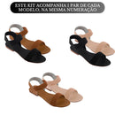 Sandália Feminina Rasteirinha Rasteira Feminina Kit 2 Pares Confortável Elástico Calce Fácil