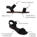 Sandália Feminina Rasteirinha Rasteira Feminina Kit 2 Pares Confortável Elástico Calce Fácil